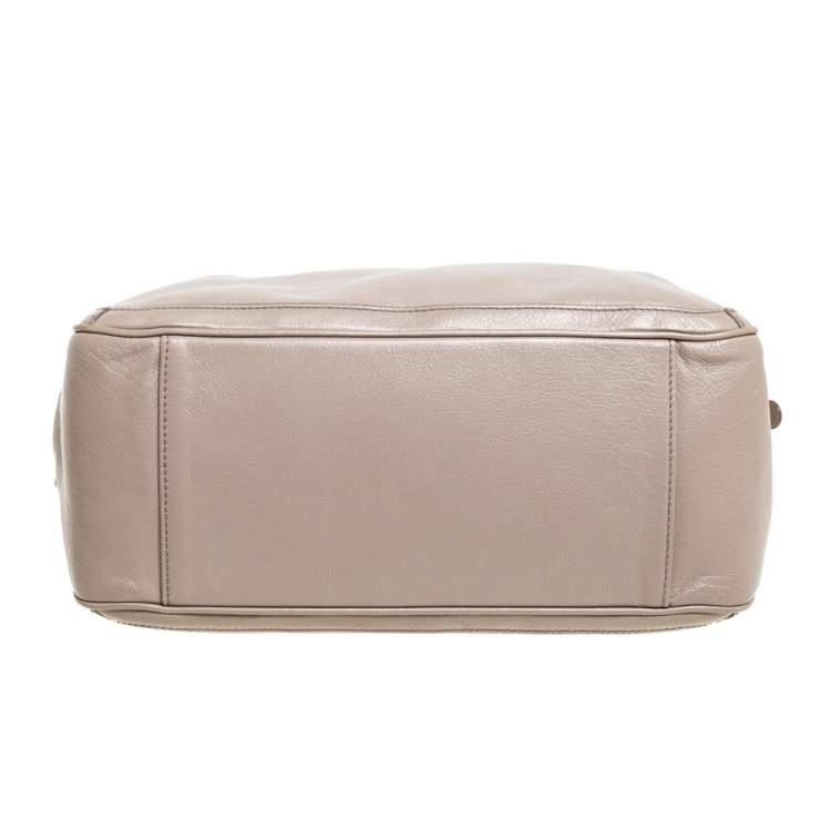 Pre Owned Salvatore Ferragamo Beige Leather Double Gancio Bag