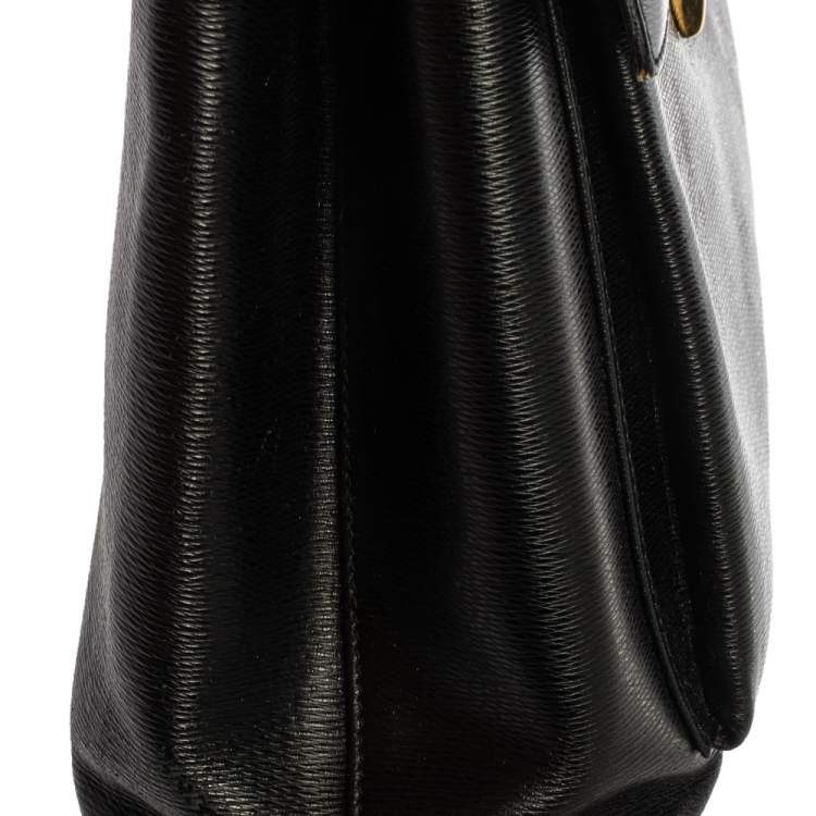 Pre Owned Salvatore Ferragamo Black Leather Top Handle Bag
