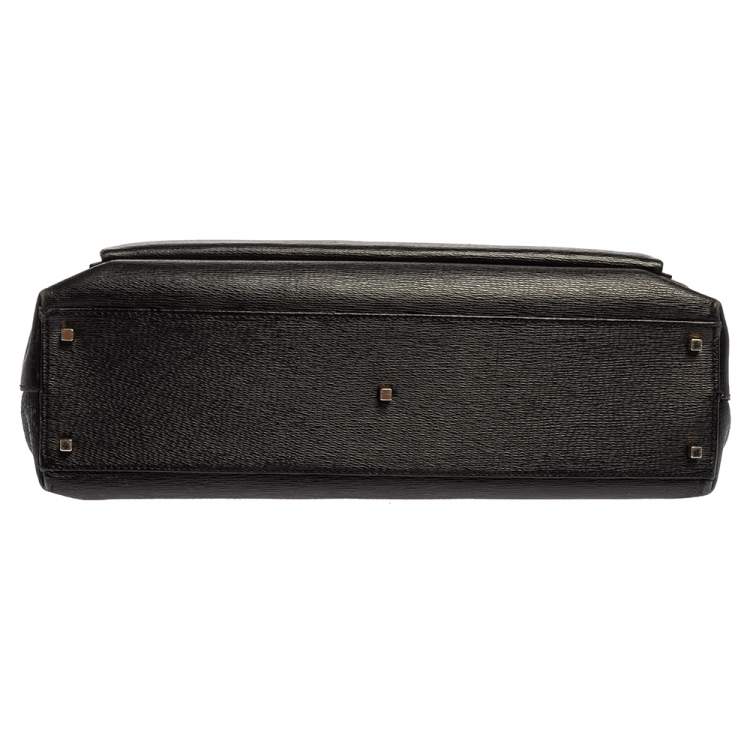 Pre Owned Salvatore Ferragamo Black Leather Top Handle Bag