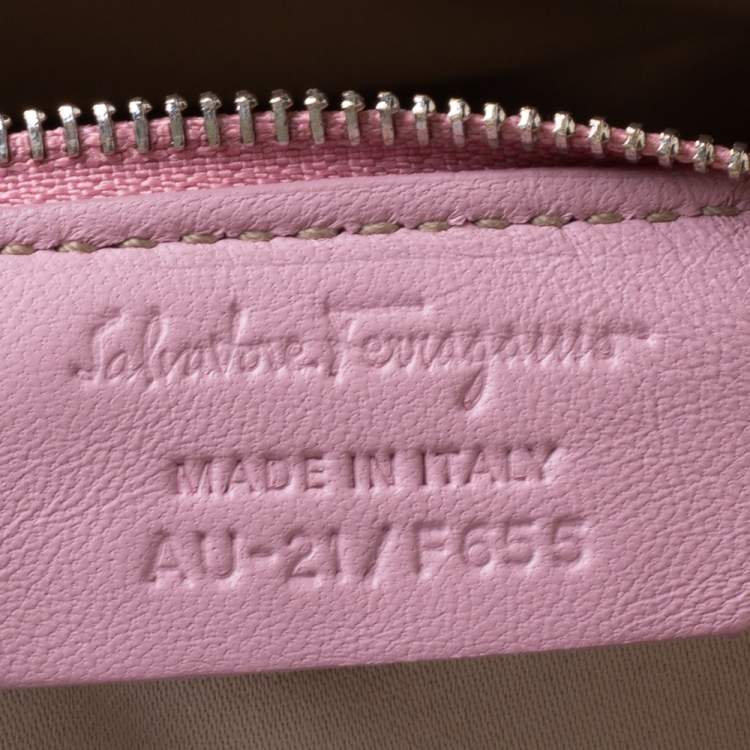 Pre Owned Salvatore Ferragamo Pink Studded Leather Ginny Shoulder Bag