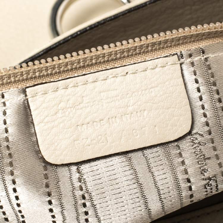 Pre Owned Salvatore Ferragamo Beige Leather Large Sofia Top Handle Bag