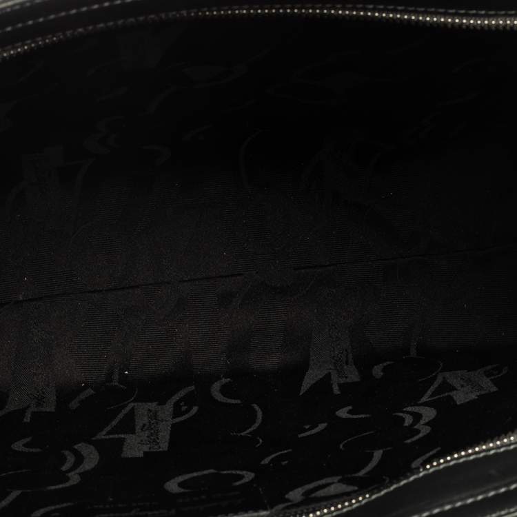 Pre Owned Salvatore Ferragamo Grey Fabric and Leather Pocket Bar Tote