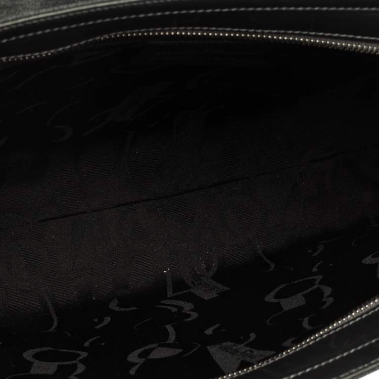 Pre Owned Salvatore Ferragamo Grey Fabric and Leather Pocket Bar Tote