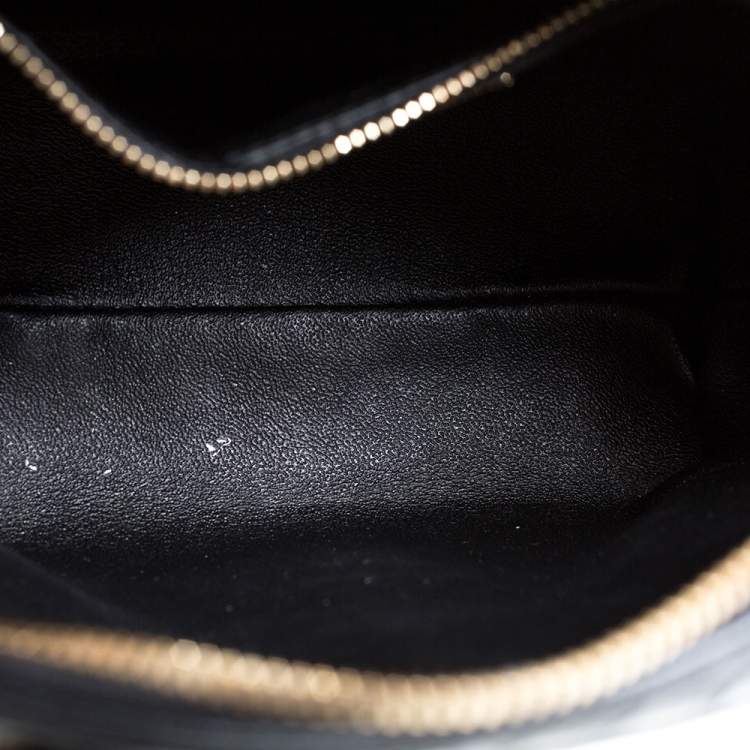 Pre Owned Salvatore Ferragamo Black Python Small Fiamma Satchel