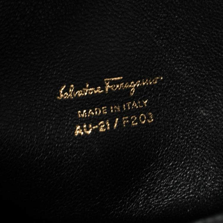 Pre Owned Salvatore Ferragamo Black Leather Batik Tote