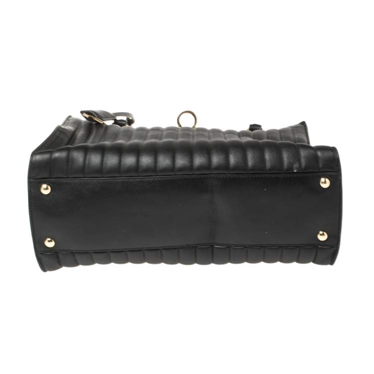 Pre Owned Salvatore Ferragamo Black Leather Batik Tote