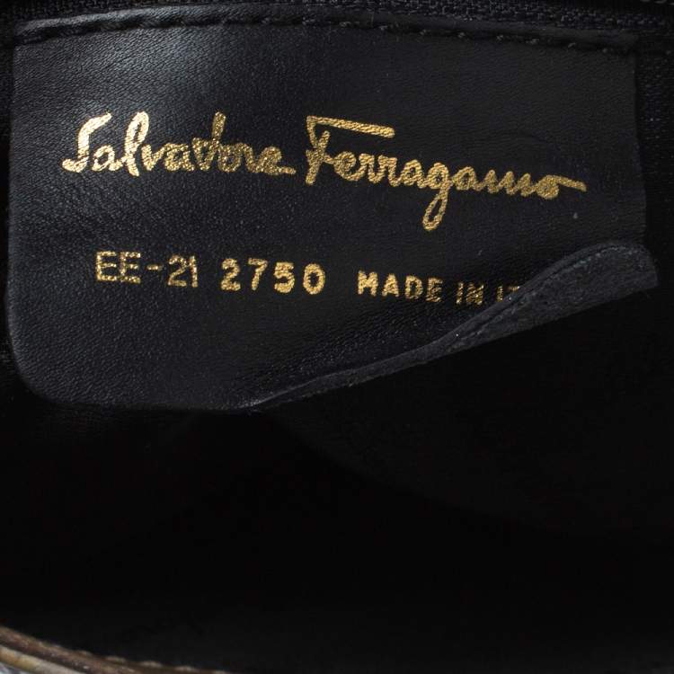 Pre Owned Salvatore Ferragamo Beige/Grey Gancini Embossed Leather Gancio Flap Shoulder Bag