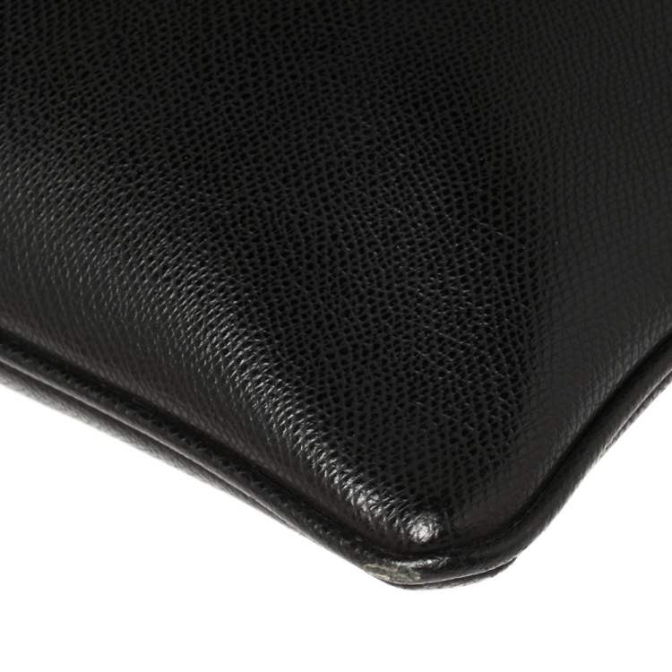 Pre Owned Salvatore Ferragamo Black Leather Messenger Bag