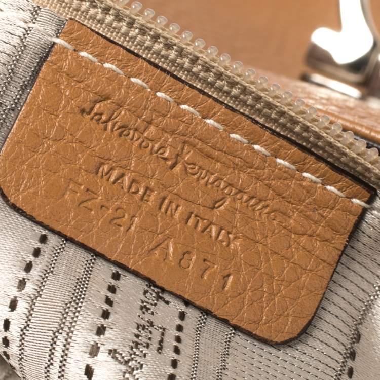 Pre Owned Salvatore Ferragamo Tan Leather Sofia Top Handle Bag