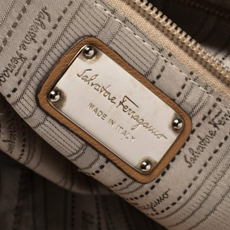 Pre Owned Salvatore Ferragamo Tan Leather Sofia Top Handle Bag