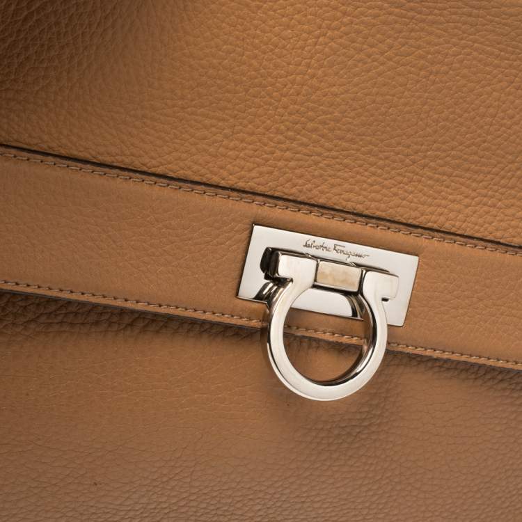 Pre Owned Salvatore Ferragamo Tan Leather Sofia Top Handle Bag