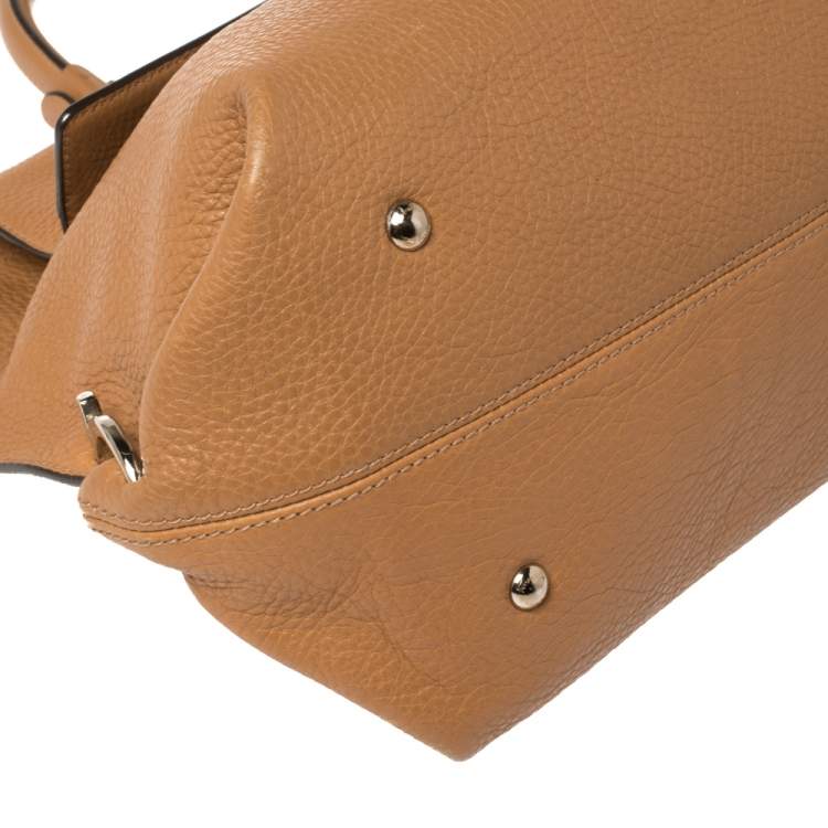Pre Owned Salvatore Ferragamo Tan Leather Sofia Top Handle Bag