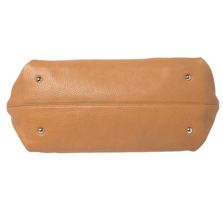 Pre Owned Salvatore Ferragamo Tan Leather Sofia Top Handle Bag