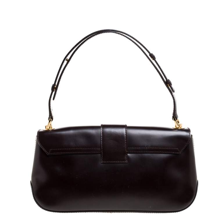 Pre Owned Salvatore Ferragamo Brown Patent Leather Shoulder Bag