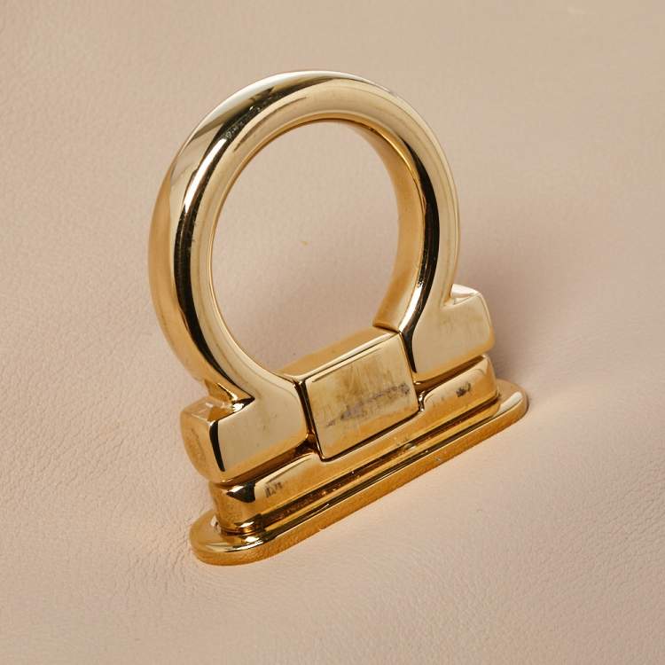Pre Owned Salvatore Ferragamo Beige Leather Medium Sofia Top Handle Bag