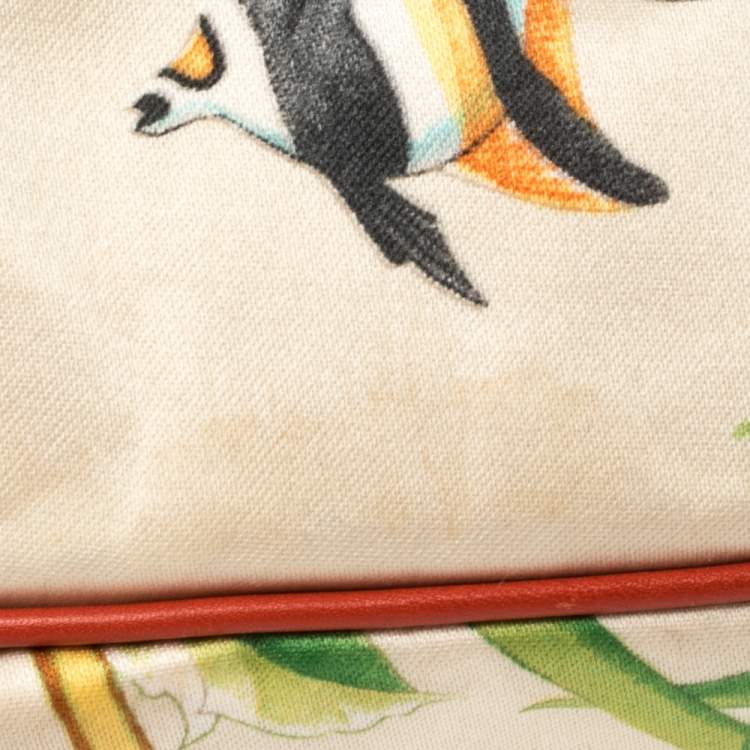 مملوكة مسبقًا Salvatore Ferragamo Multicolor Printed Satin and Leather Mini Marisa Satchel