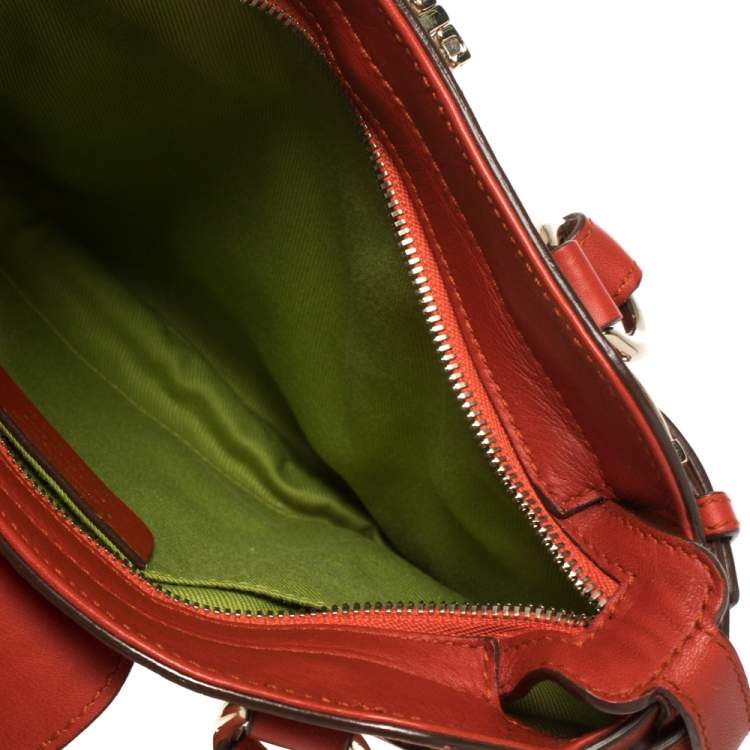 مملوكة مسبقًا Salvatore Ferragamo Multicolor Printed Satin and Leather Mini Marisa Satchel