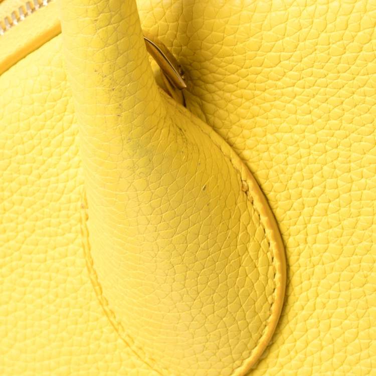 Pre Owned Salvatore Ferragamo Yellow Leather Medium Fiamma Satchel