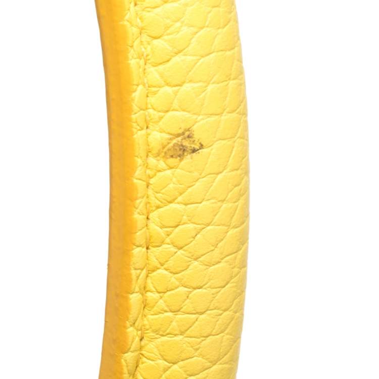 Pre Owned Salvatore Ferragamo Yellow Leather Medium Fiamma Satchel