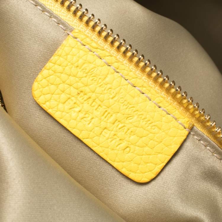 Pre Owned Salvatore Ferragamo Yellow Leather Medium Fiamma Satchel