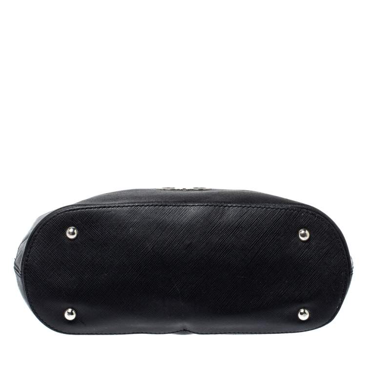 Pre Owned Salvatore Ferragamo Black Leather Double Gancio Tote