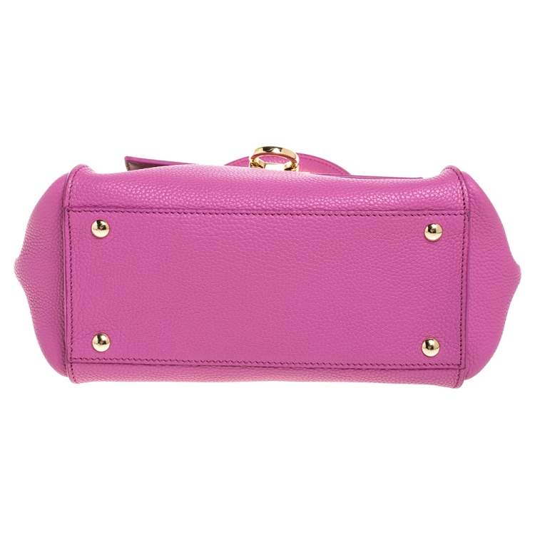 Pre Owned Salvatore Ferragamo Pink Leather Small Sofia Top Handle Bag