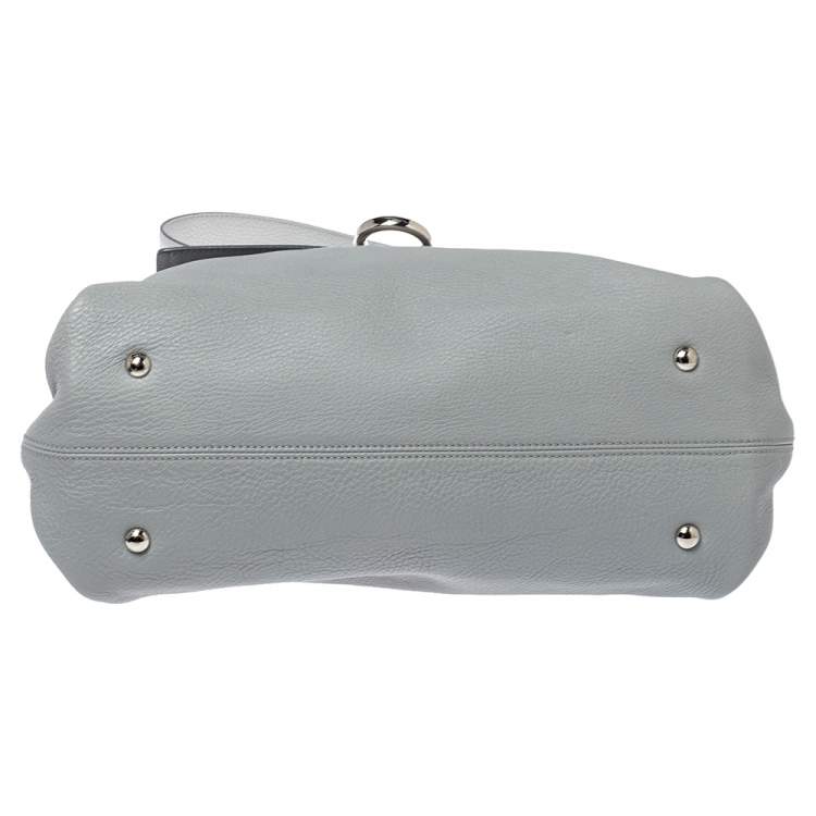 Pre Owned Salvatore Ferragamo Grey Leather Sofia Top Handle Bag