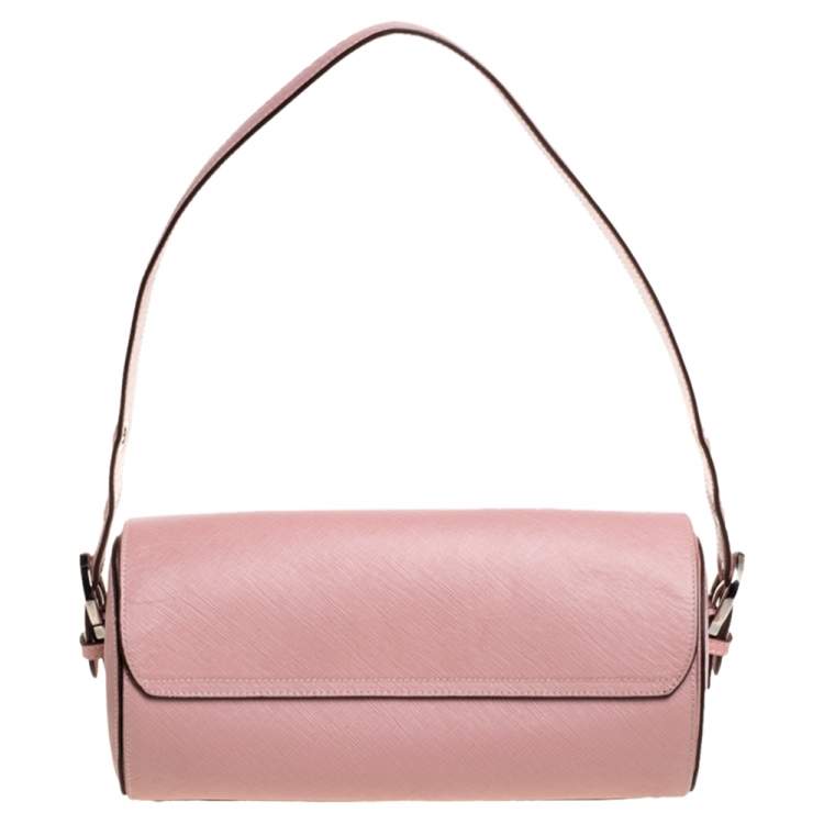 Pre Owned Salvatore Ferragamo Pink Leather Gancini Baguette