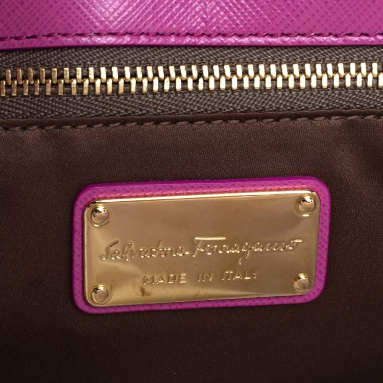Pre Owned Salvatore Ferragamo Pink Leather Sandrine Shoulder Bag