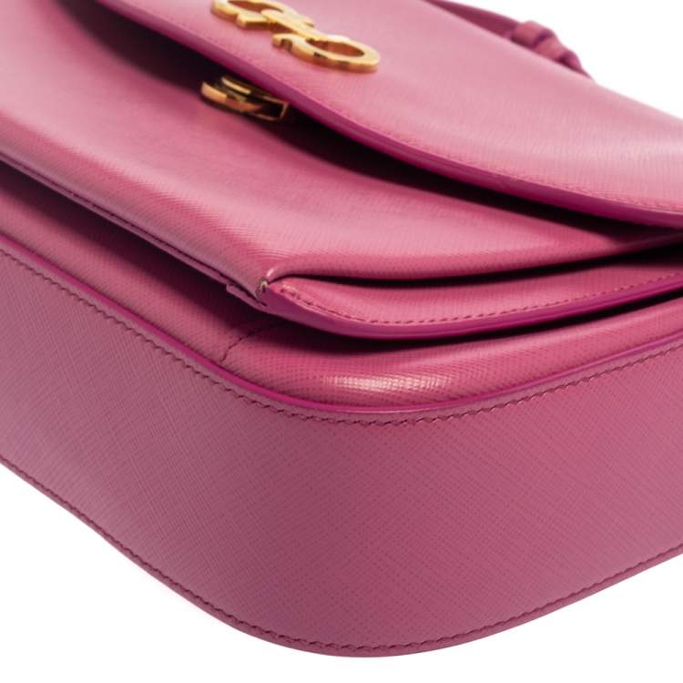 Pre Owned Salvatore Ferragamo Pink Leather Sandrine Shoulder Bag