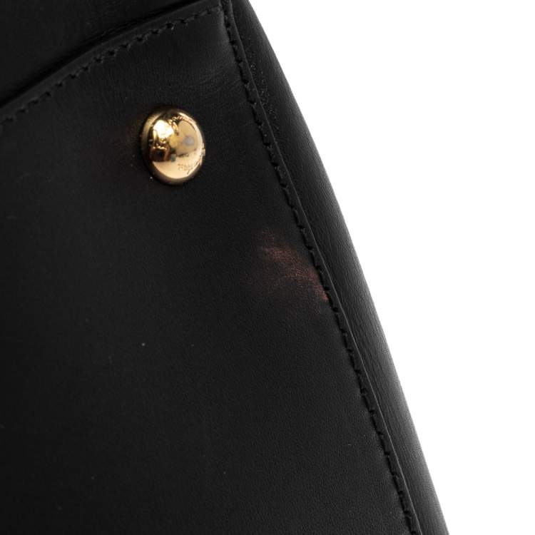 Pre Owned Salvatore Ferragamo Black Leather Leather Verve Tote Bag