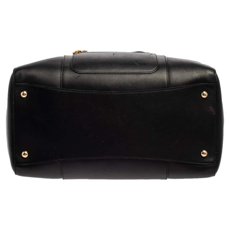 Pre Owned Salvatore Ferragamo Black Leather Leather Verve Tote Bag
