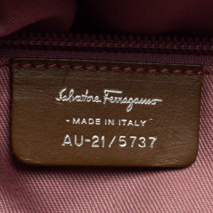 Pre Owned Salvatore Ferragamo Brown Leather and Suede Shoulder Bag