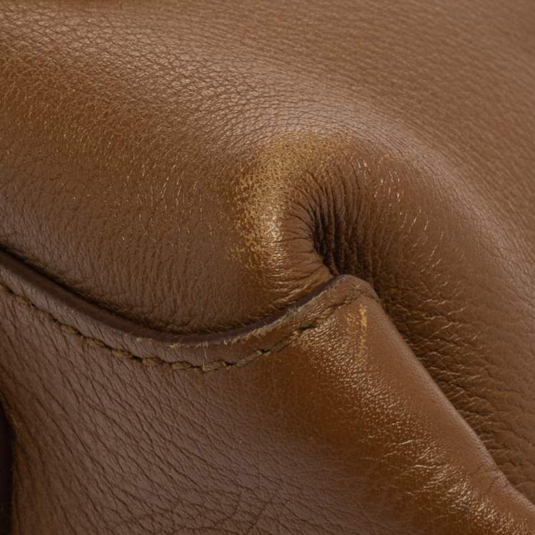 Pre Owned Salvatore Ferragamo Brown Leather and Suede Shoulder Bag