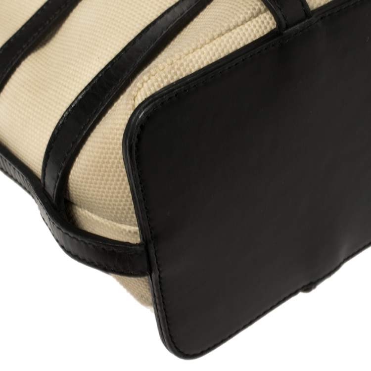 Pre Owned Salvatore Ferragamo Black/Beige Leather, Canvas and Nylon Interchangeable Tote