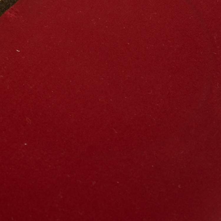 Pre Owned Salvatore Ferragamo Red Leather Gancini Frame Clutch 
