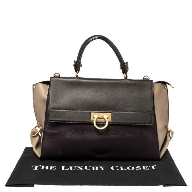 Pre Owned Salvatore Ferragamo Multicolor Leather Large Sofia Top Handle Bag