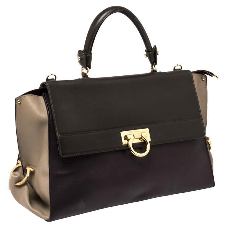 Pre Owned Salvatore Ferragamo Multicolor Leather Large Sofia Top Handle Bag