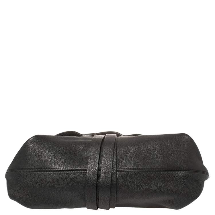 Pre Owned Salvatore Ferragamo Black Leather G Mediterraneo Shoulder Bag