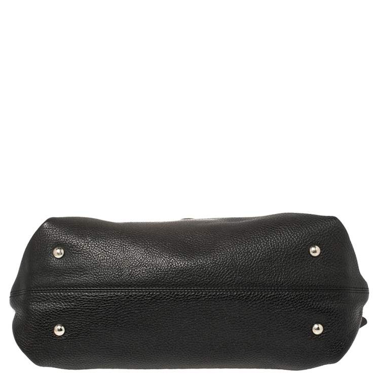 Pre Owned Salvatore Ferragamo Black Leather Medium Sofia Top Handle Bag