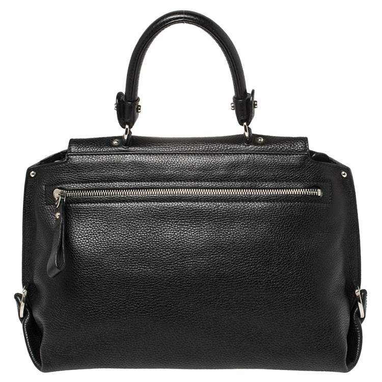 Pre Owned Salvatore Ferragamo Black Leather Medium Sofia Top Handle Bag