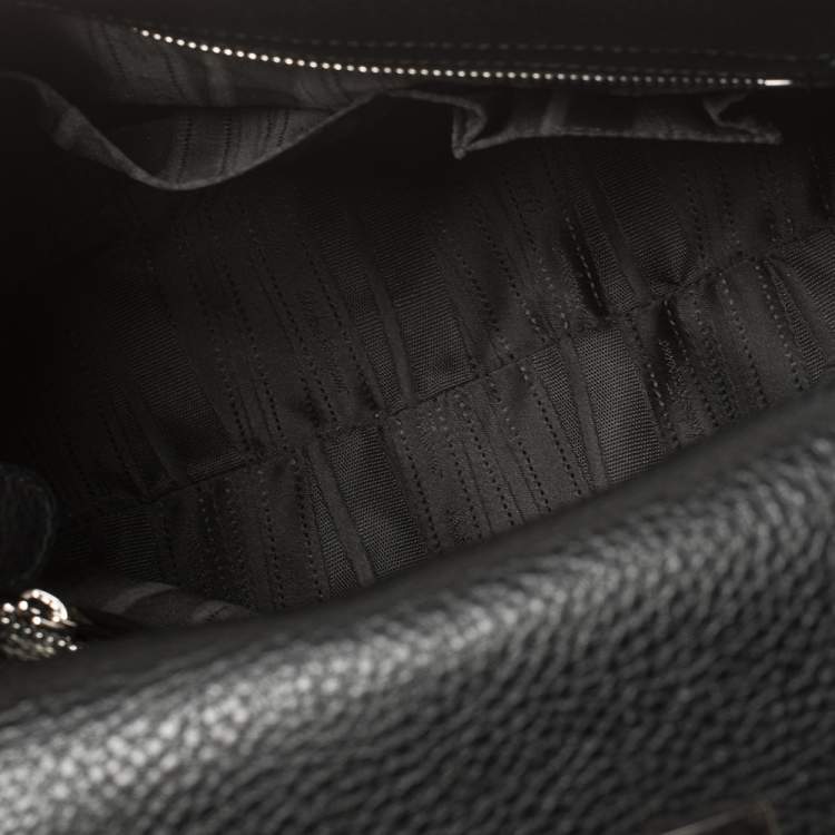 Pre Owned Salvatore Ferragamo Black Leather Medium Sofia Top Handle Bag