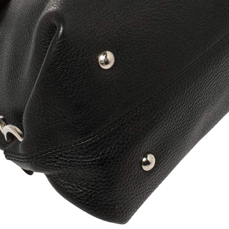 Pre Owned Salvatore Ferragamo Black Leather Medium Sofia Top Handle Bag