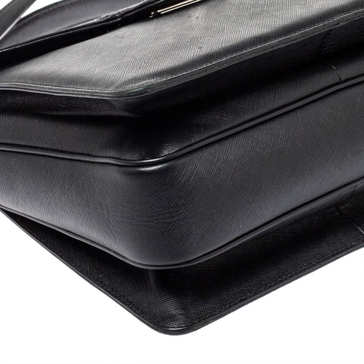 Pre Owned Salvatore Ferragamo Black Leather Katia Top Handle Bag
