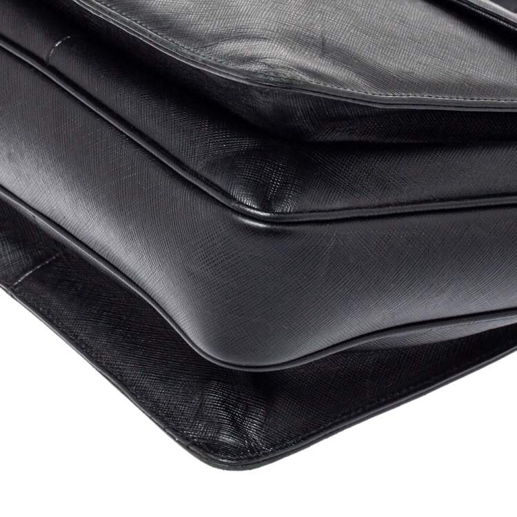 Pre Owned Salvatore Ferragamo Black Leather Katia Top Handle Bag