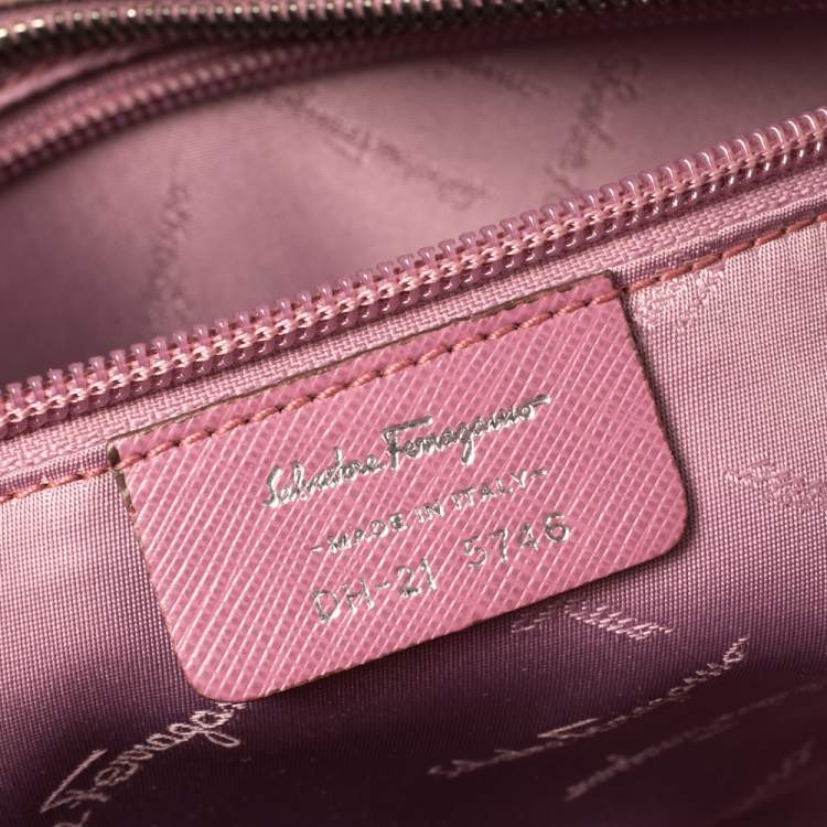 Pre Owned Salvatore Ferragamo Pink Suede and Leather Satchel