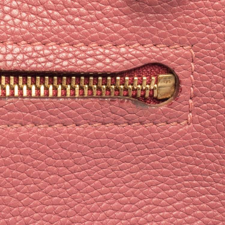 Pre Owned Salvatore Ferragamo Pink Grained Leather Medium Sofia Top Handle Bag