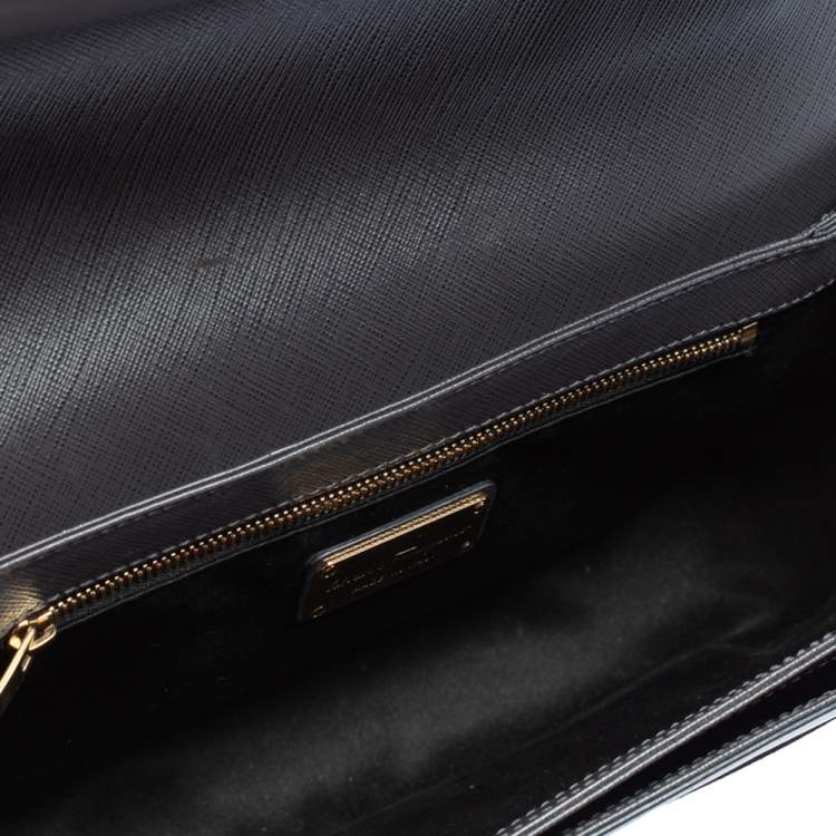 Pre Owned Salvatore Ferragamo Dark Grey Leather Gancini Top Handle Bag 