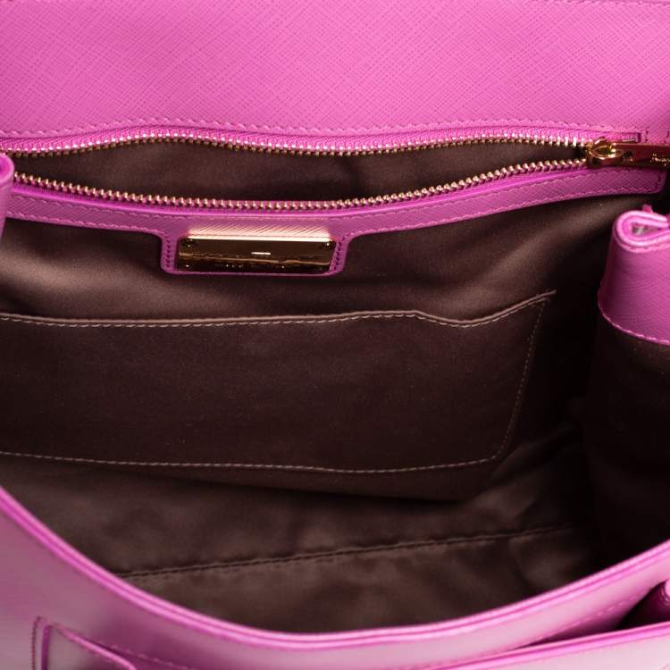 Pre Owned Salvatore Ferragamo Pink Leather Carrie Top Handle Bag