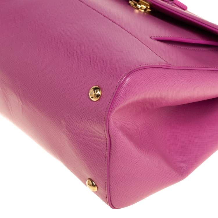 Pre Owned Salvatore Ferragamo Pink Leather Carrie Top Handle Bag